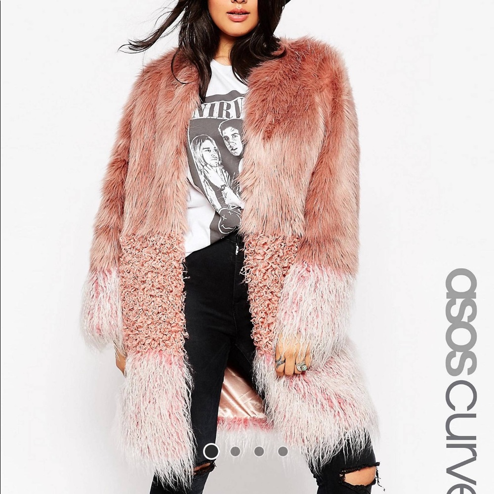 Asos curve coat patch fur